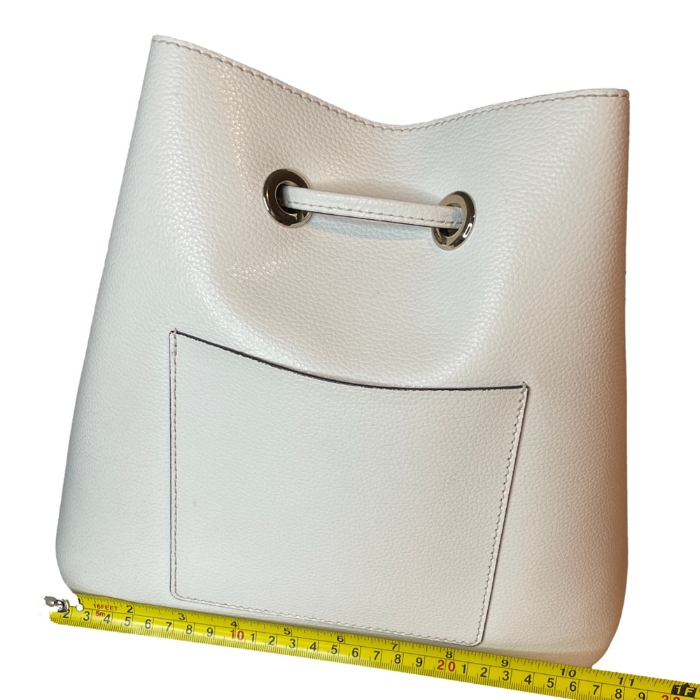 Kate Spade Eva Refined Grain White Leather Large Bucket Purse - Picture 5 of 6